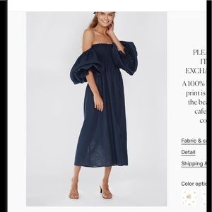 Sleeper navy linen dress. Celebrity favorite.